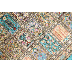 Tappeto Ghom Seta Persia 56x90 Turchese Beige O
