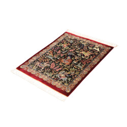 Tappeto Ghom Seta Persia 69x89 Nero Bordeaux Bl
