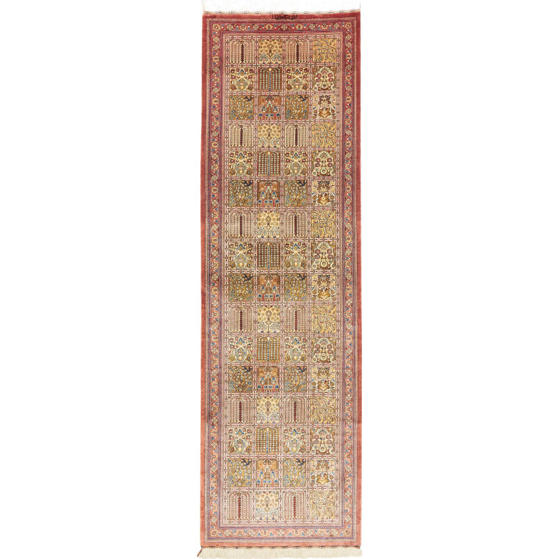 Tappeto Ghom Seta Persia 62x204 Rosso Terracott