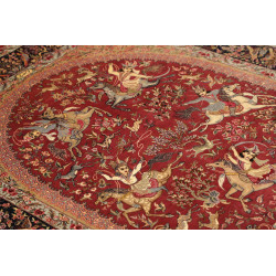 Tappeto Ghom Seta Persia 133x202 Rosso Scarlatt