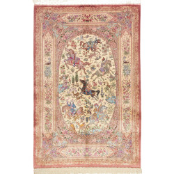 Tappeto Ghom Seta Persia 130x198 Rosa Antico Cr