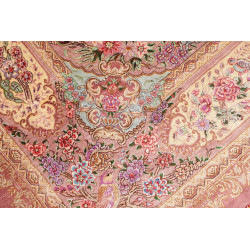 Tappeto Ghom Seta Persia 130x198 Rosa Antico Cr