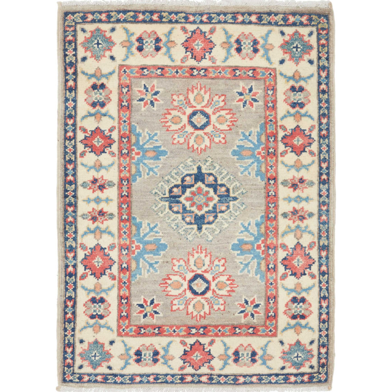 Tappeto Kazak Afghanistan 63x88 Grigio Beige Cr