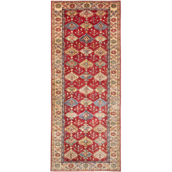 Tappeto Kazak Fine Pakistan 154x389 Rosso Inten