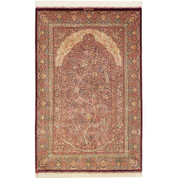 Tappeto Ghom Seta Persia 101x156 Rosso Bordeaux