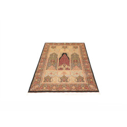Tappeto Ghom Seta Persia 98x158 Nero Beige Oro