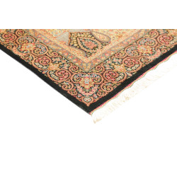 Tappeto Ghom Seta Persia 98x158 Nero Beige Oro