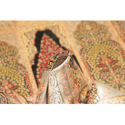Tappeto Ghom Seta Persia 98x158 Nero Beige Oro