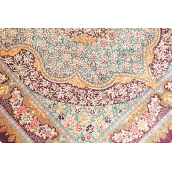 Tappeto Ghom Seta Persia 102x153 Verde Acqua Bo