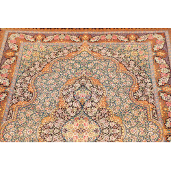 Tappeto Ghom Seta Persia 102x153 Verde Acqua Bo