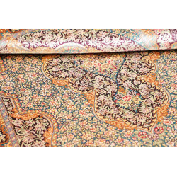 Tappeto Ghom Seta Persia 102x153 Verde Acqua Bo