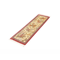 Tappeto Ghom Seta Persia 38x130 Crema Rosso Mar