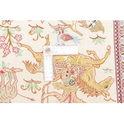 Tappeto Ghom Seta Persia 38x130 Crema Rosso Mar