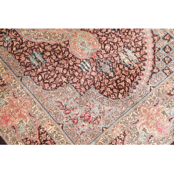 Tappeto Ghom Seta Persia 80x122 Marrone Scuro B