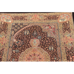 Tappeto Ghom Seta Persia 80x122 Marrone Scuro B