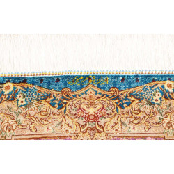 Tappeto Ghom Seta Persia 82x120 Turchese Blu Or