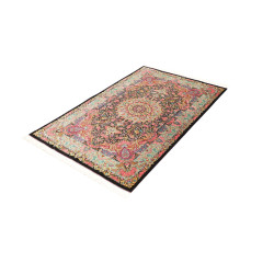 Tappeto Ghom Seta Persia 100x155 Nero Rosa Cipr