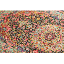 Tappeto Ghom Seta Persia 100x155 Nero Rosa Cipr