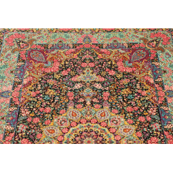 Tappeto Ghom Seta Persia 100x155 Nero Rosa Cipr