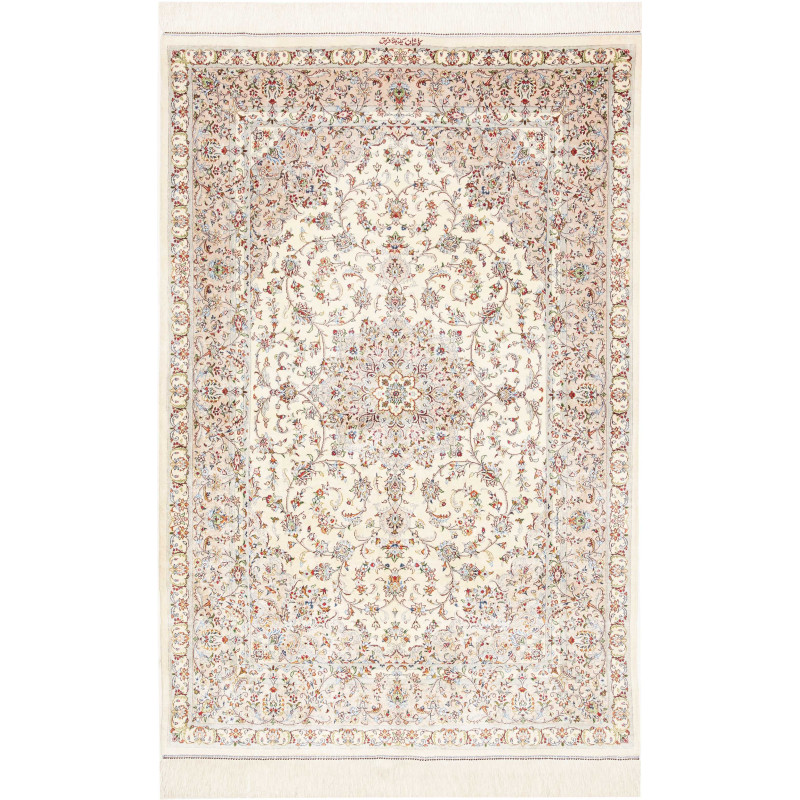 Tappeto Ghom Seta Persia 100x150 Avorio Crema B