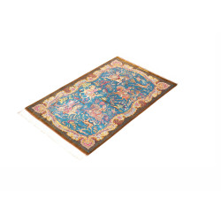 Tappeto Ghom Seta Persia 58x90 Azzurro Turchese