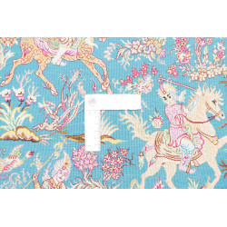 Tappeto Ghom Seta Persia 58x90 Azzurro Turchese