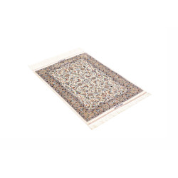 Tappeto Ghom Seta Persia 58x83 Avorio Blu Pesca