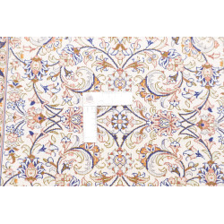 Tappeto Ghom Seta Persia 58x83 Avorio Blu Pesca
