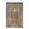 Tappeto Ghom Seta Persia 59x90 Blu Zaffiro Oro