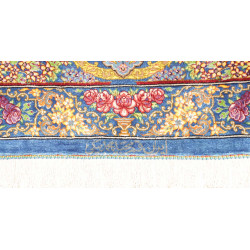 Tappeto Ghom Seta Persia 59x90 Blu Zaffiro Oro
