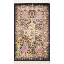 Tappeto Ghom Seta Persia 78x128 Blu Notte Oro R