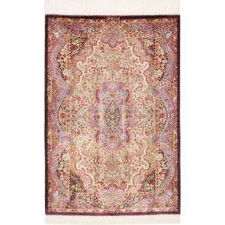 Tappeto Ghom Seta Persia 80x121 Crema Viola Bor