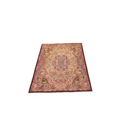 Tappeto Ghom Seta Persia 80x121 Crema Viola Bor