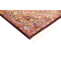Tappeto Ghom Seta Persia 80x121 Crema Viola Bor