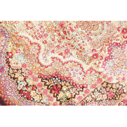 Tappeto Ghom Seta Persia 80x121 Crema Viola Bor