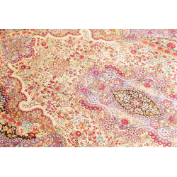 Tappeto Ghom Seta Persia 80x121 Crema Viola Bor