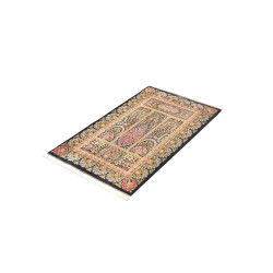 Tappeto Ghom Seta Persia 57x97 Blu Notte Oro An
