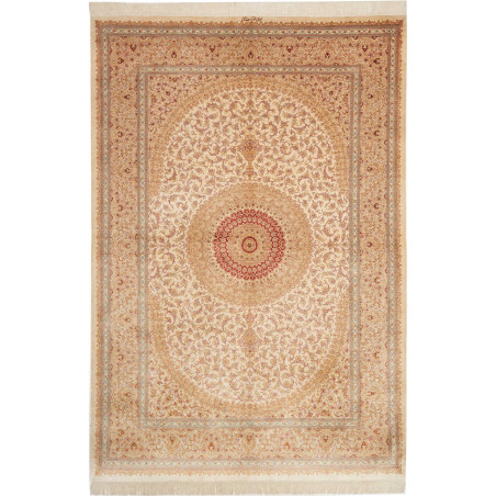 Tappeto Ghom Seta Persia 161x237 Crema Oro Ross