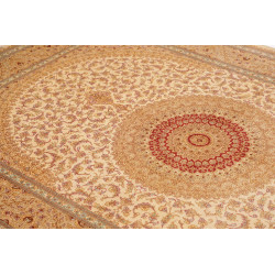 Tappeto Ghom Seta Persia 161x237 Crema Oro Ross