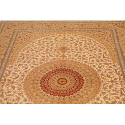 Tappeto Ghom Seta Persia 161x237 Crema Oro Ross