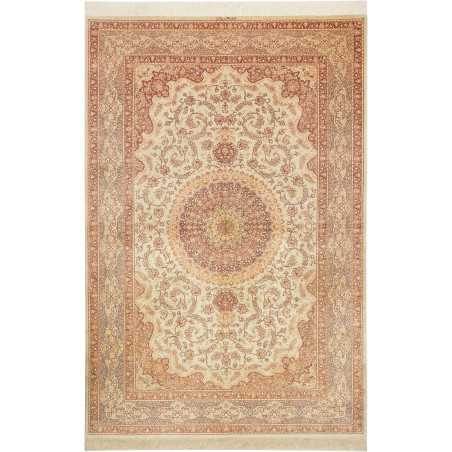 Tappeto Ghom Seta Persia 160x243 Crema Beige Te