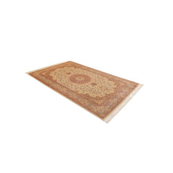 Tappeto Ghom Seta Persia 160x243 Crema Beige Te