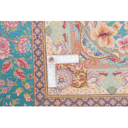 Tappeto Ghom Seta Persia 159x233 Turchese Rosso
