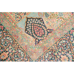 Tappeto Ghom Seta Persia 139x200 Blu Notte Ross