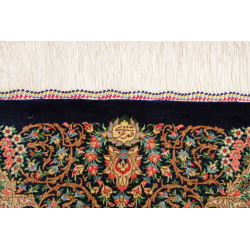 Tappeto Ghom Seta Persia 139x200 Blu Notte Ross