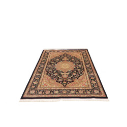 Tappeto Ghom Seta Persia 136x192 Blu Navy Oro B