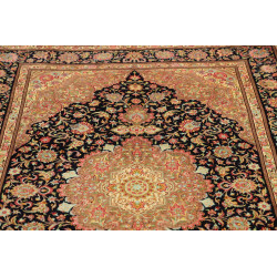 Tappeto Ghom Seta Persia 136x192 Blu Navy Oro B