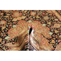 Tappeto Ghom Seta Persia 136x192 Blu Navy Oro B