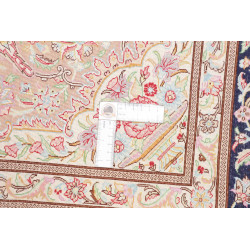 Tappeto Ghom Seta Persia 136x192 Blu Navy Oro B