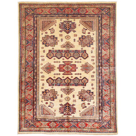 Tappeto Kazak Fine Pakistan 150x200 Crema Rosso